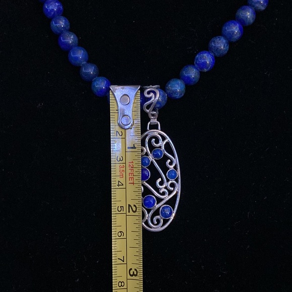Jay King Lapis Lazuli Beaded 10” Necklace & Silver Pendant - Picture 2 of 4